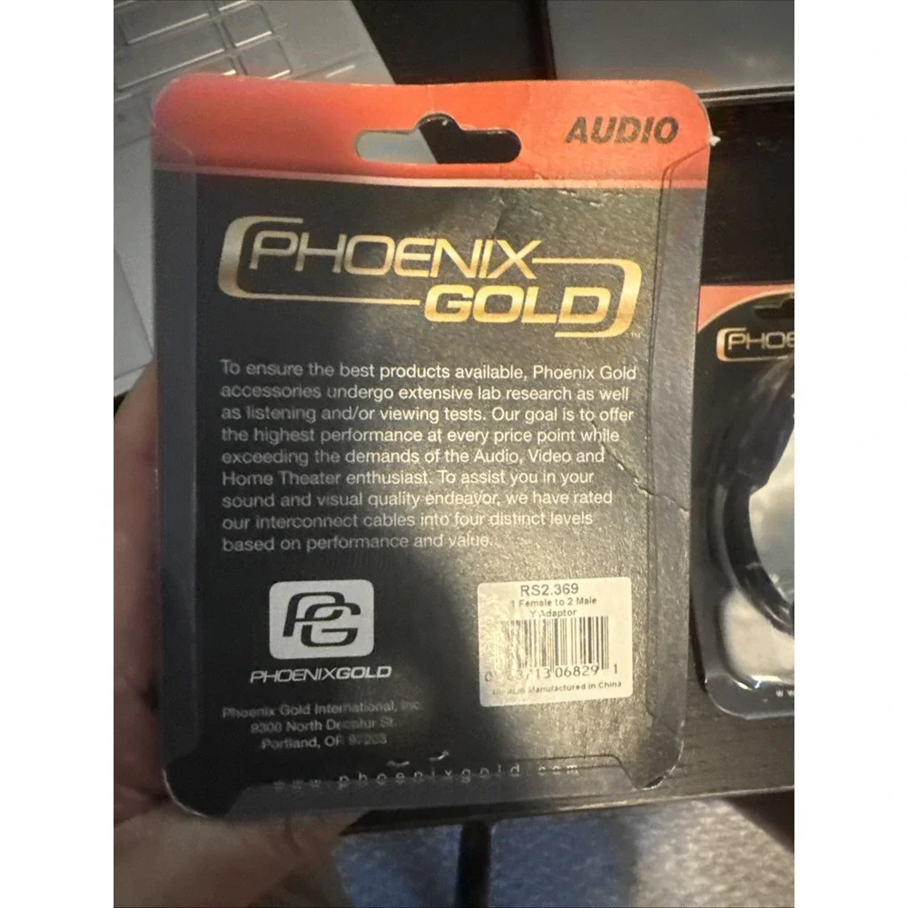 Lot Of 3 Phoenix Gold Y Adaptor 600 Series 1M X 2F RCA Plug Audio Cables
